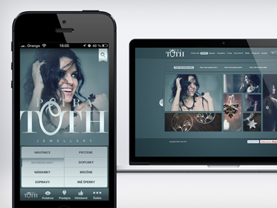 Jewellery design fashion ios app iphone macbook retina webdesign