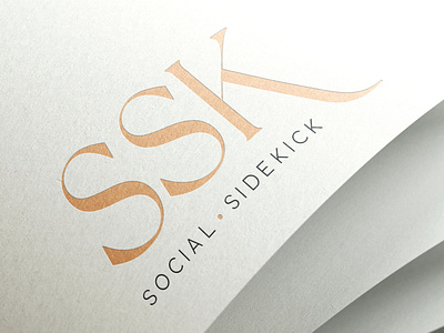 SSK - Social Sidekick brand identity branding classy design elegant branding graphic design illustration logo logo design minimal branding minimal logo modern type s logo type typography vector