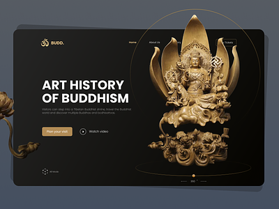 Art History of Buddhism - Hero Header Concept buddha buddhism ui design website