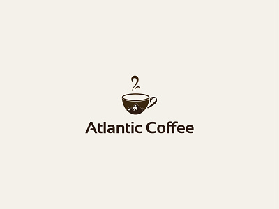 Atlantic Coffee - Logo Design brand brand identity branding coffee corporate creative design flat icon illustration logo minimalist modern simple vector