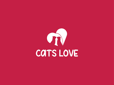 Cats Love - Logo Design app brandidentity branding cat corporate creative design flat icon illustration logo love minimalist modern simple ui ux vector