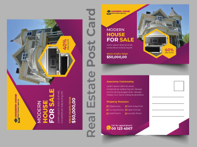 Real estate post card template