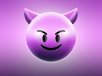 Demon Emoji art design digital digital art digital illustration emoji gradient illustration illustrator kawaii purple