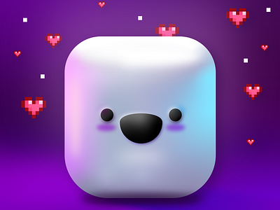 Marshmallow colorful cute gradients hearts illustration illustrator cc kawaii marshmallow pixel pixelart purple