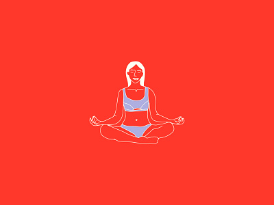 Meditation Yoga breathe female feminine girl illustration lineart meditate meditation underwear yoga zen