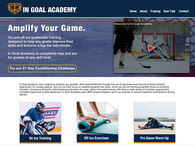 In Goal Academy design ui ux web