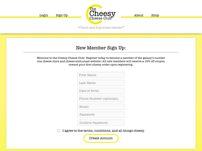 Daily UI Challenge #1 - Cheesycheese design ui web