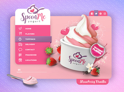 Whimsical and Trendy Frozen Yogurt Web Design branding frozen yogurt jb design studio ui web design website