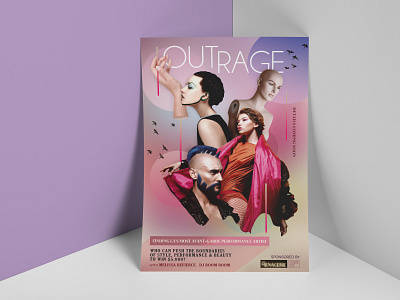 Outrage Flyer Design by Jorge Barragan branding collage flyer design graphic desgin lgbt minimal design party flyer photoshop
