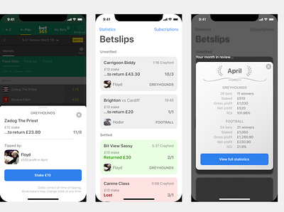 Betting App app app design betting gambling ux