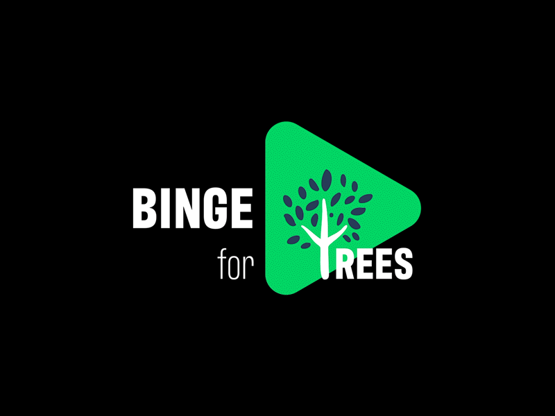 Binge For Trees Logo Animation animation charity eco gif green logo nature plant stinger trees