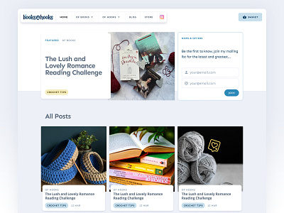 Of Books & Hooks Website - v2.0 blog books crafting crafts crochet knitting ui website websites