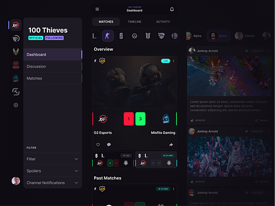 Kokyo Esports Dashboard app dashboard esports feed gamer gaming mobile ui