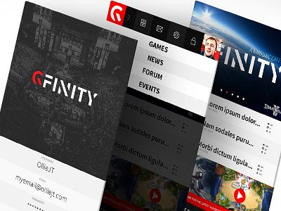 Dribbble app design esports gaming gfinity ui