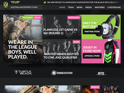 Homepage Design - eSports Team call of duty callofduty cod design esports gamer gaming web web design website