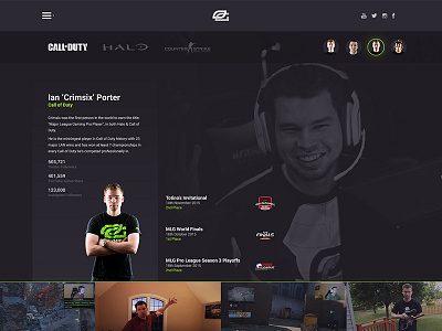 OpTic Gaming Website call of duty callofduty cod design esports gamer gaming web web design website