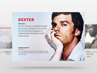 Netflix App - Dexter app dexter netflix slider ui