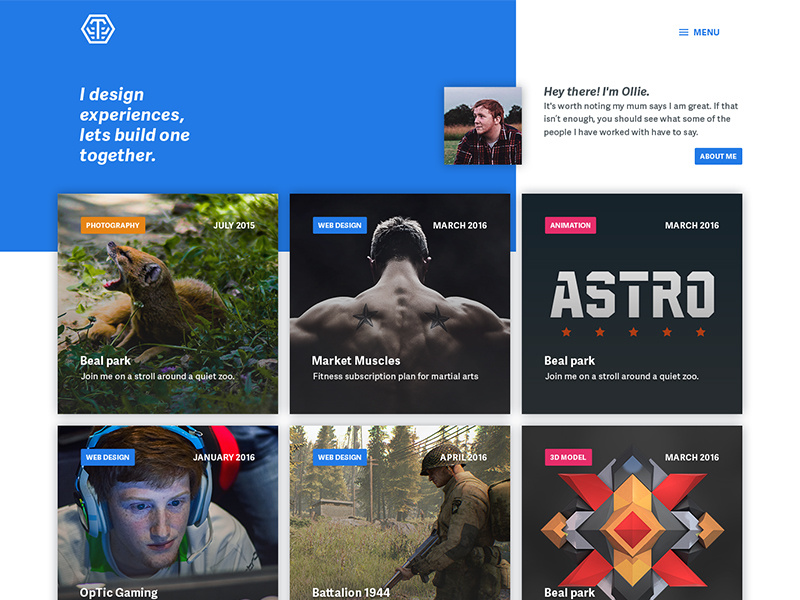 Personal portfolio homepage web website portfolio