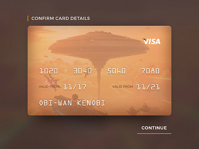 Credit Card - #dailyui #002 002 card checkout credit card daily dailyui payment star wars starwars ui