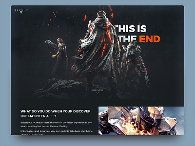 Landing Page - #dailyui #003 003 daily dailyui destiny game header hero landing ui video