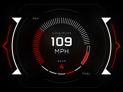 HUD UI - Speedometer car hud interface modern motorbike speedometer ui vr