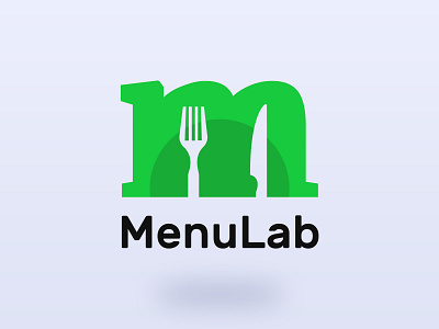 MenuLab branding cook cooking cutlery fork fork and knife green logo kitchen knife logo m menulab plate spoon