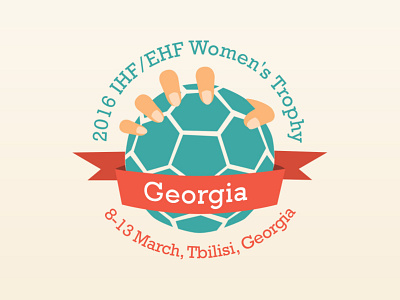 Logo for EHF Women's Trophy ball branding design handball illustration logo trophy women