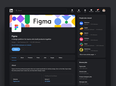 LinkedIn - Dark Theme