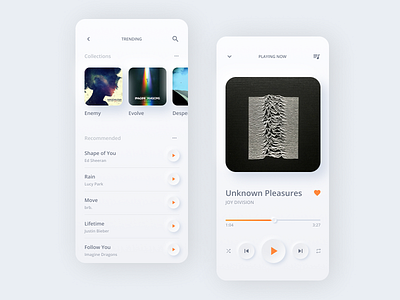 Neumorphism Music Player music app ui