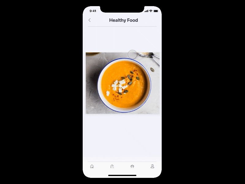 Food app interaction design animation app flinto food interaction iphone x mobile