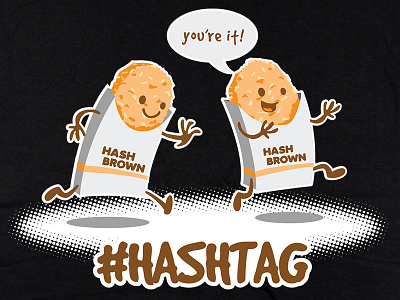 #hashtag cute food silkscreen t-shirt