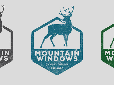 Mountain Windows Badge badge branding identity logo mountains