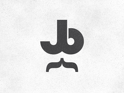 Personal mark branding grey jb logo monogram mustache texture