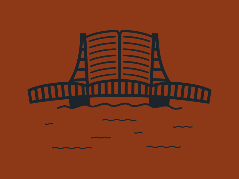 Book Bridge identity design brand design bridge book icon vector flat