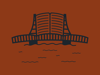 Book Bridge book brand design bridge flat icon identity design vector