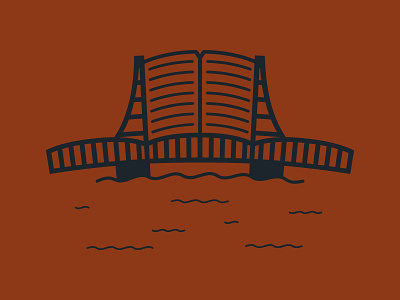 Book Bridge book brand design bridge flat icon identity design vector