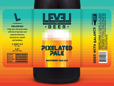 Level Beer - Pixelated Pale Label 8 bit beer beer label craft beer packaging