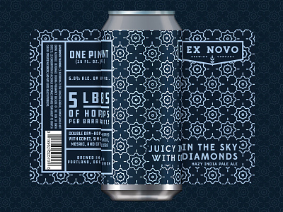 Ex Novo Juicy in the Sky with Diamonds beer beer label craft beer packaging