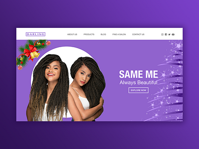 Darling Hair UI (Xmas Edition) adobe adobe xd christmas ui design functionality minimal minimalism product design ui uidailychallenge ux web website xddailychallenge