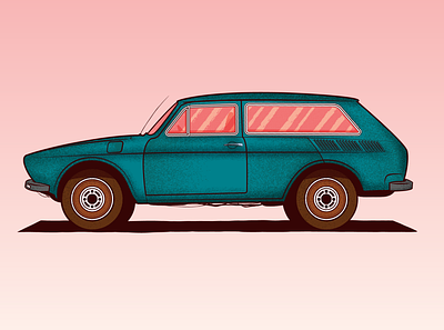 My kind of car car design grain grain texture green illustration illustrator old pink shader vector vintage