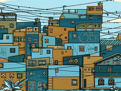 Tropical paradise 3 awesome brasil brazil brush colorful cool design doodle drawing editorial favela graphic design illustration landscape procreate rio de janeiro rj search and find summertime tropical