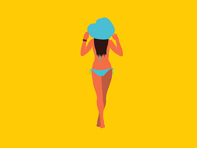 The hat girl beach beautiful body girl happy holiday illustration pool sexy summer summertime sun sunny swimsuit travel tropical vacation water woman young