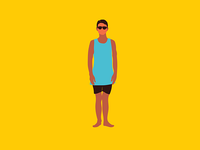 The stoner one beach body guy holidays illustration people pool serie stoner summer summertime sun tropical water