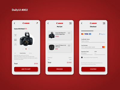 Daily UI #002 - Checkout app app design canon checkou concept daily 100 challenge dailyui002 design idea studying ui