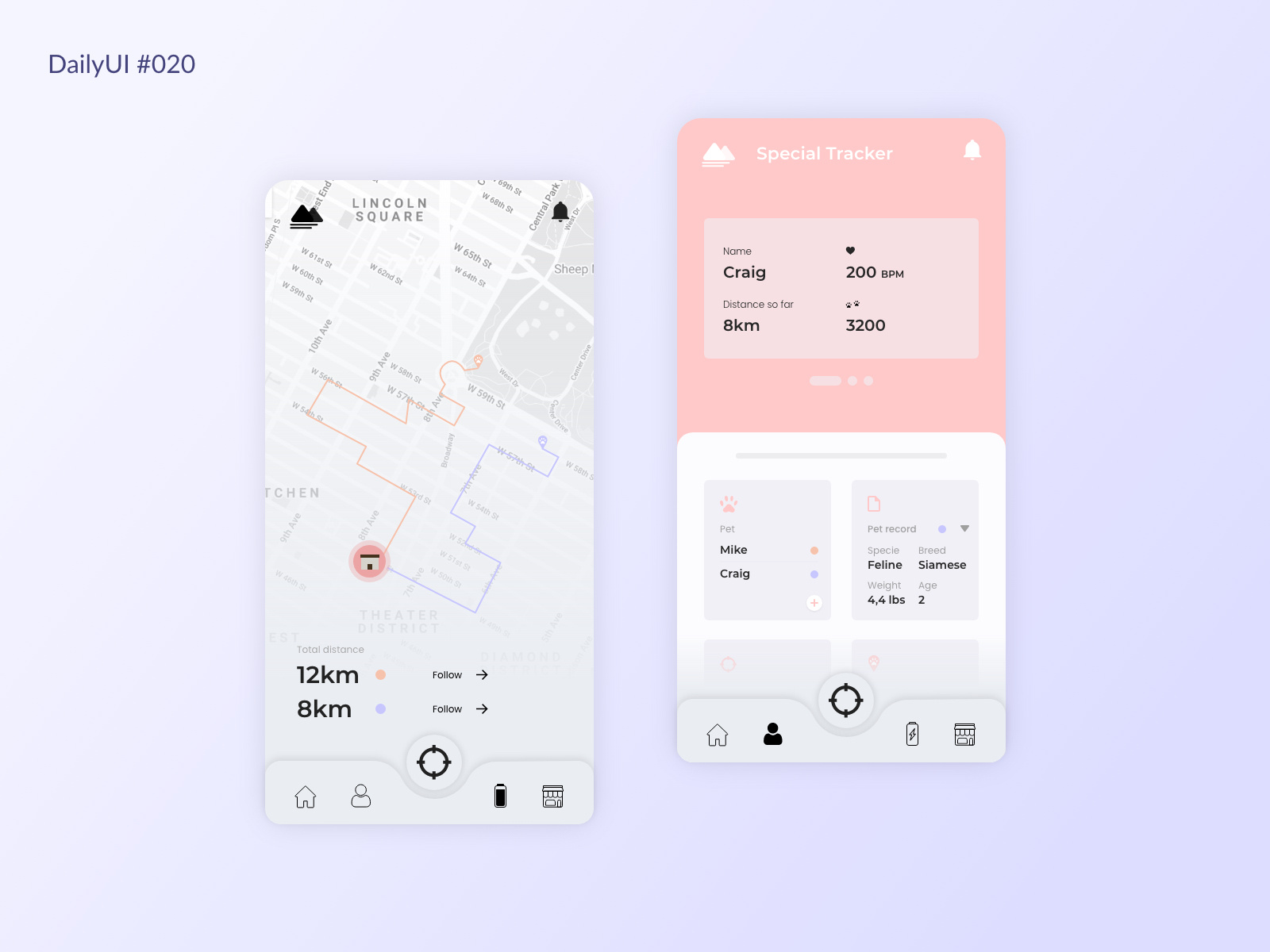 Daily UI 020 Location Tracker by Cristina Guedes on Dribbble