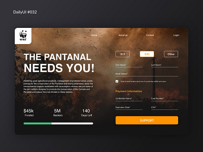 Daily UI #032 - Crowdfunding Campaign creation crowdfunding campaign daily 100 challenge dailyui dailyuichallenge design pantanal ui