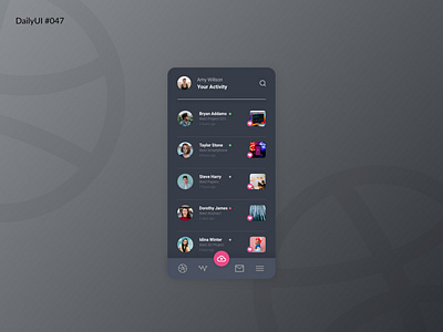 Daily UI #047 - Activity Feed daily 100 challenge dailyui dailyuichallenge ui