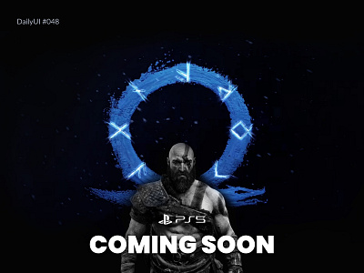 Daily UI #048 - Coming Soon coming soon daily 100 challenge daily ui 48 dailyuichallenge design god of war ragnarok sony playstation