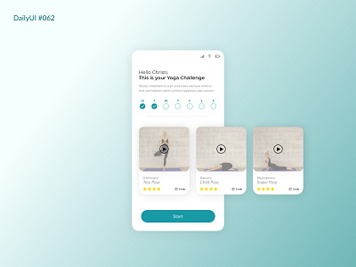 Daily UI #062 - Workout of the Day daily 100 challenge daily ui 61 dailyui dailyuichallenge yoga challenge