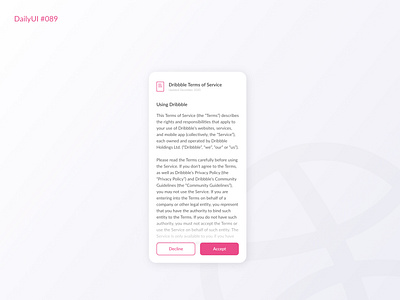 Daily UI #089 - Terms of Service daily 100 challenge daily ui 89 dailyui dailyuichallenge design